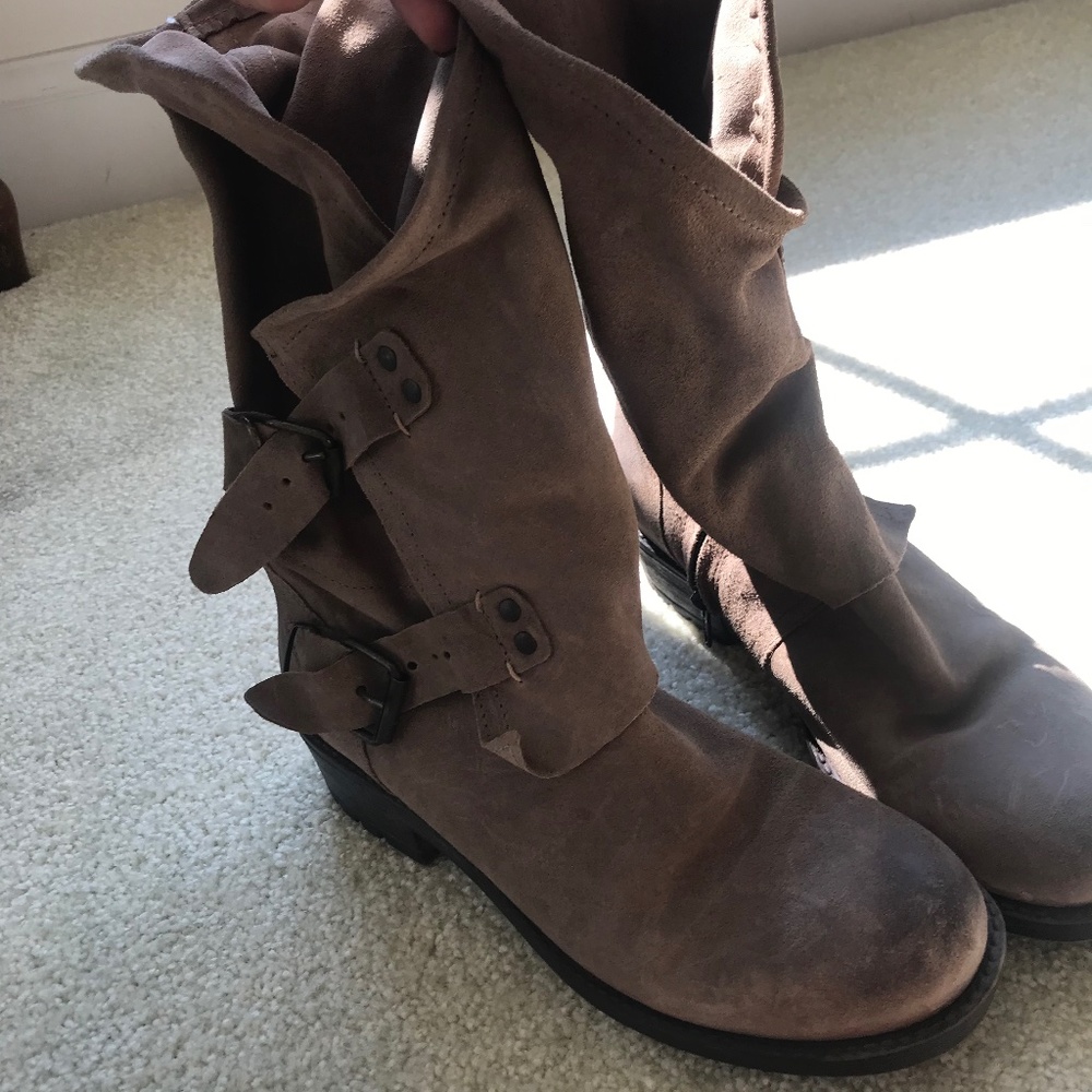 Coolway Genuine Leather buckle boots